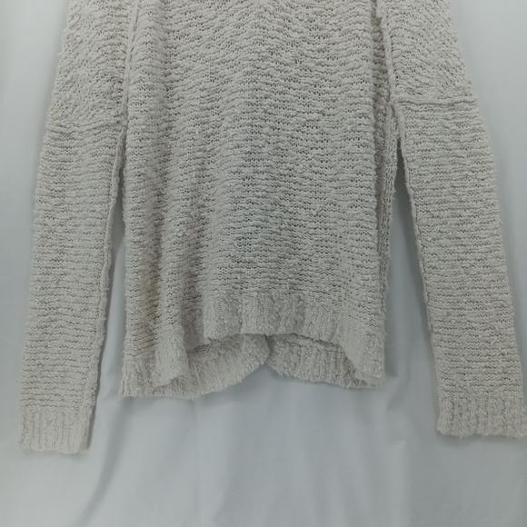 Free People Songbird Chunky Popcorn Bouclé Loose Knit Sweater White Size Large - Picture 4 of 10